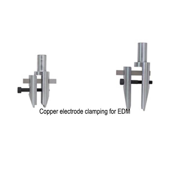 Copper electrode clamping for EDM